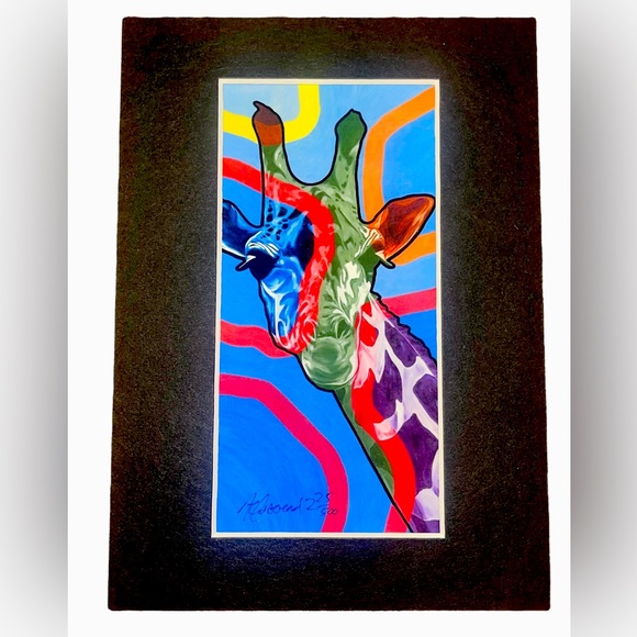 Limited Edition Giraffe Print 5” x 7” 225/500 Zoo Issue Matted Print - Picture 8 of 13